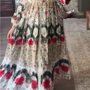 BY ANTHROPOLOGIE PRINTED BUTTONDOWN SHIRT DRESS - Botanical Motif